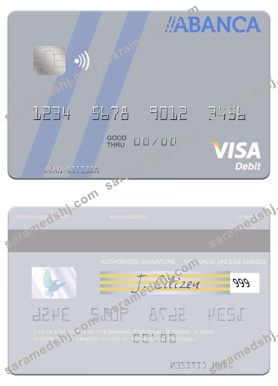 Portugal Abanca visa debit card